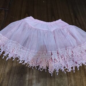 Leg Avenue Pink Tulle Skirt with Lace Trim